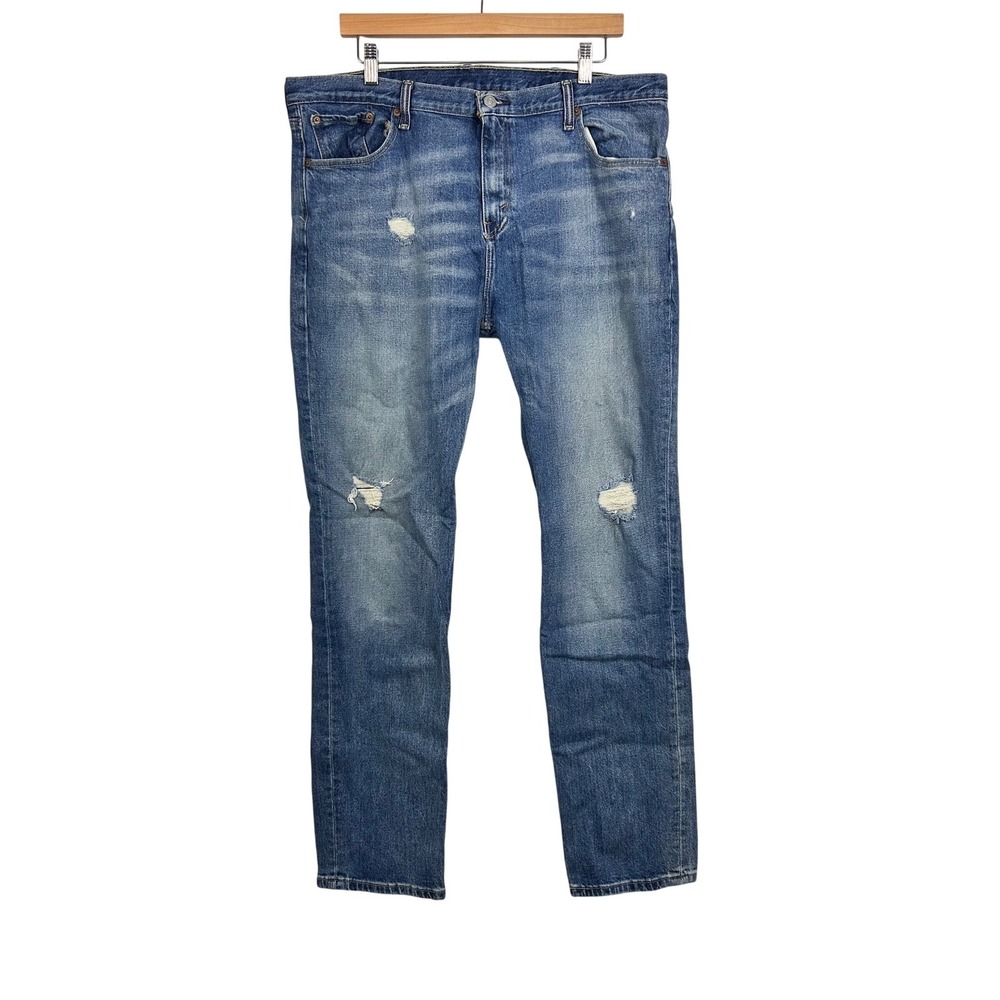 Levis 511 Jeans Mens Blue 38x32 Medium Wash Slim Fit Distressed Denim 04511-2369